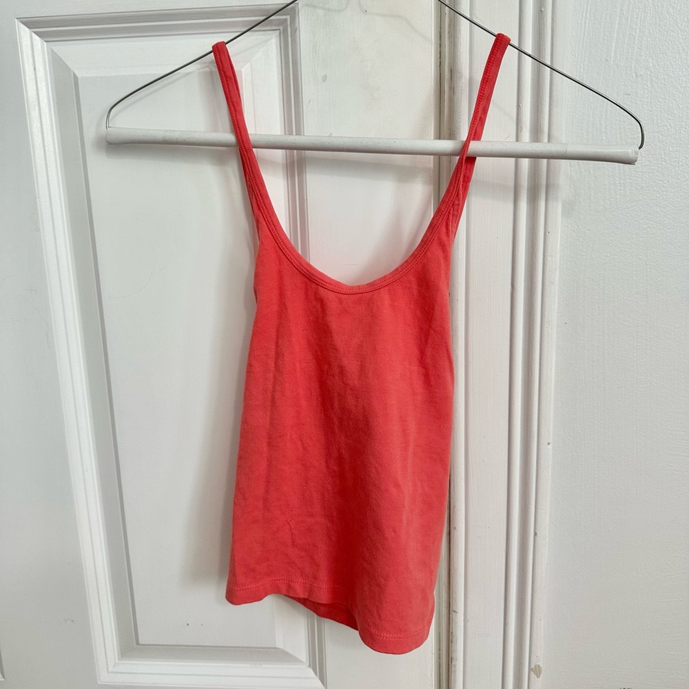 American Eagle XS Pink/Coral Crossover Adjustable Tank Top